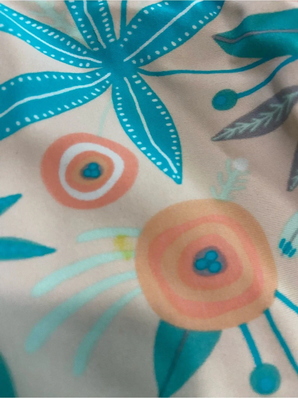 Ruffle Butts Teal & Peach Floral Long Sleeve Rashguard